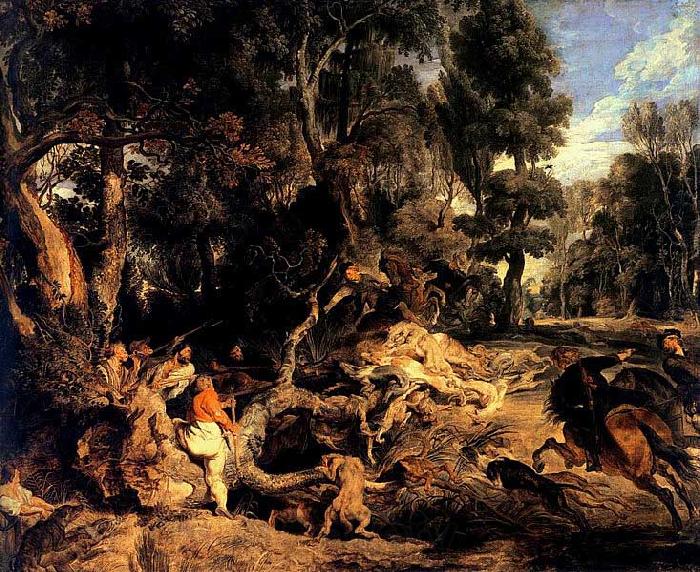 Peter Paul Rubens Wild-Boar Hunt Norge oil painting art